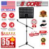 5 Core Music Stand 2-IN-1 Professional Portable Sheet Music Stand with Detachable Microphone Stand