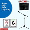 5 Core Music Stand 2-IN-1 Professional Portable Sheet Music Stand with Detachable Microphone Stand