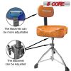 5 Core Drum Throne with Backrest Brown Thick Padded Saddle Drum Seat Comfortable Motorcycle Style Drum Chair Stool Height Adjustable Double Braced Tri