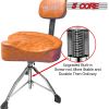 5 Core Drum Throne with Backrest Brown Thick Padded Saddle Drum Seat Comfortable Motorcycle Style Drum Chair Stool Height Adjustable Double Braced Tri